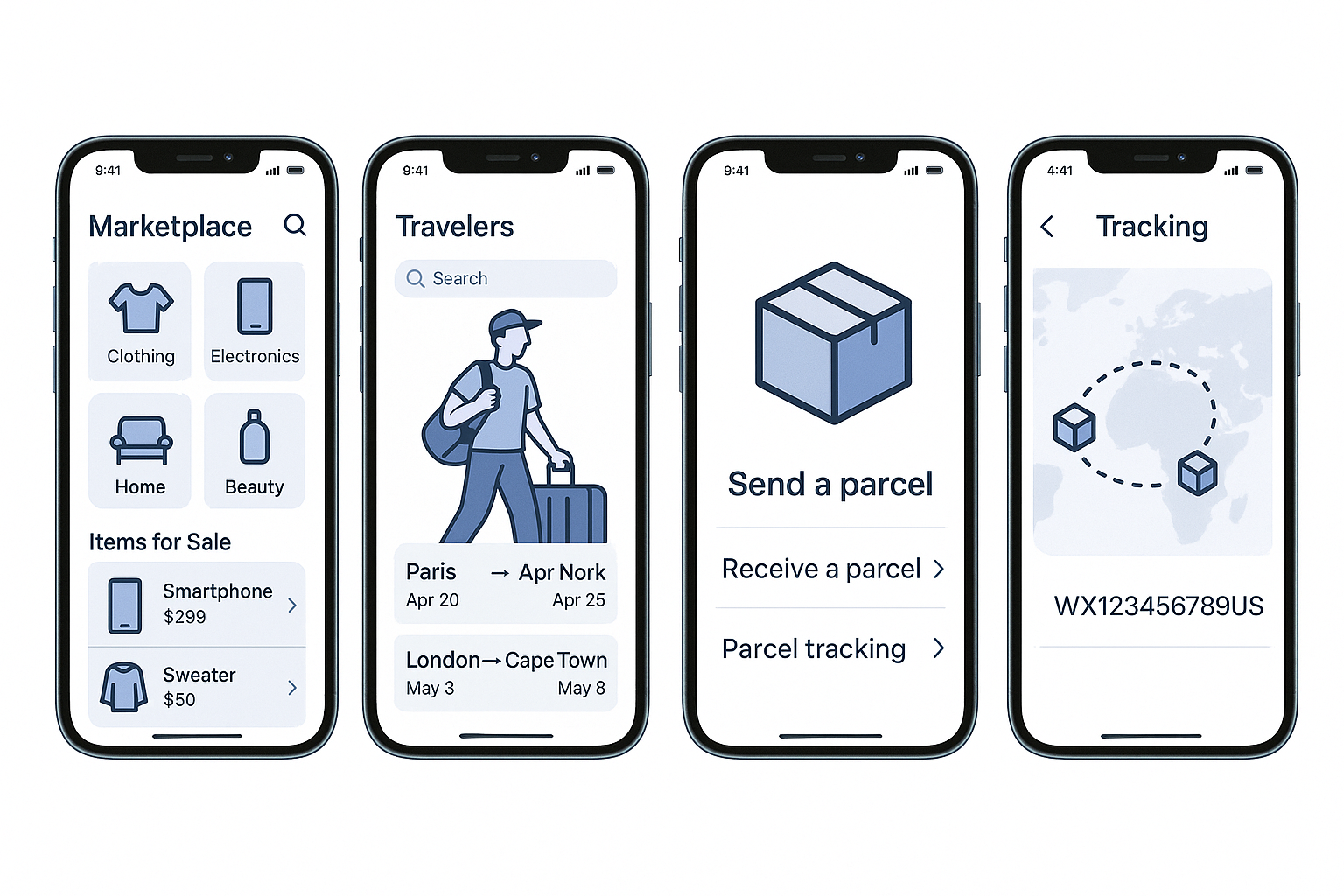 Screens de l'application